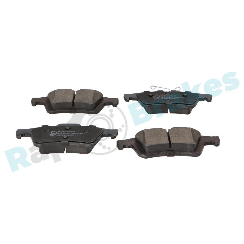 Jeu de 4 plaquettes de frein arrière RAP BRAKES R-P0788 - Visuel 1