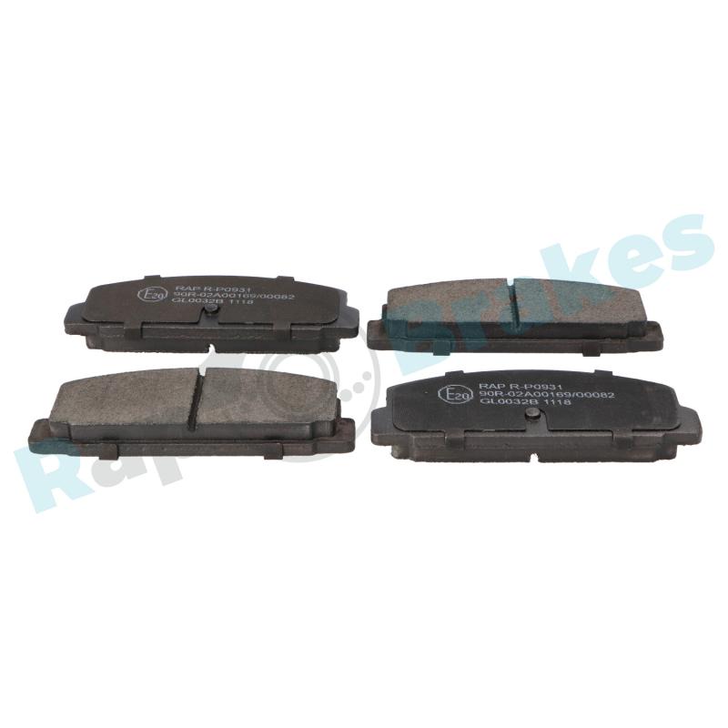 Jeu de 4 plaquettes de frein arrière RAP BRAKES R-P0931 - Visuel 1