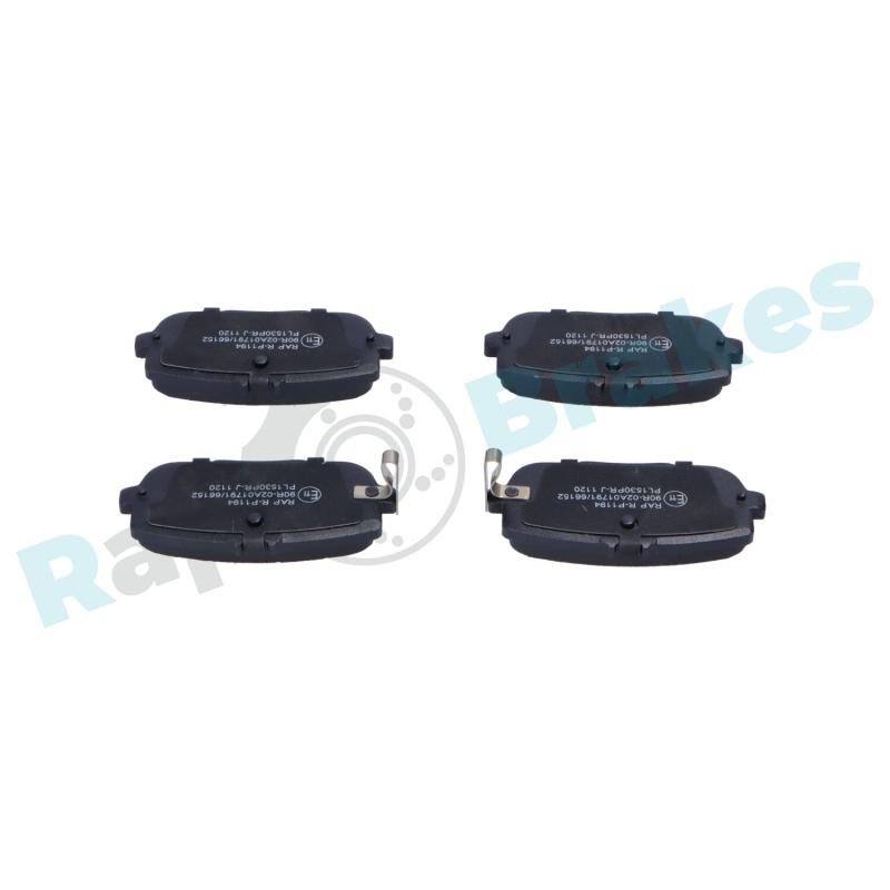 Jeu de 4 plaquettes de frein arrière RAP BRAKES R-P1194 - Visuel 1