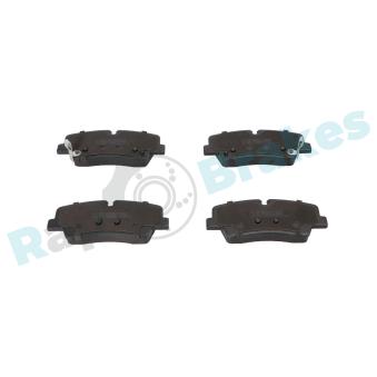 Jeu de 4 plaquettes de frein arrière RAP BRAKES R-P1648 pour HYUNDAI H350 2.5 CRDI - 150cv