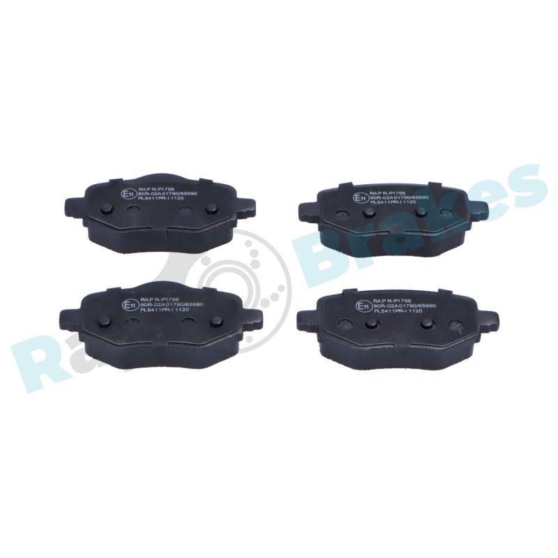 Jeu de 4 plaquettes de frein arrière RAP BRAKES R-P1756 - Visuel 1