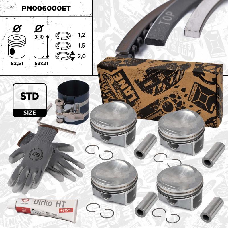 Kit de pistons ET ENGINETEAM PM006000ET - Visuel 1