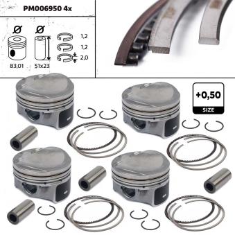 Kit de pistons ET ENGINETEAM PM006950ETVR1 pour AUDI A4 1.8 TFSI - 120cv
