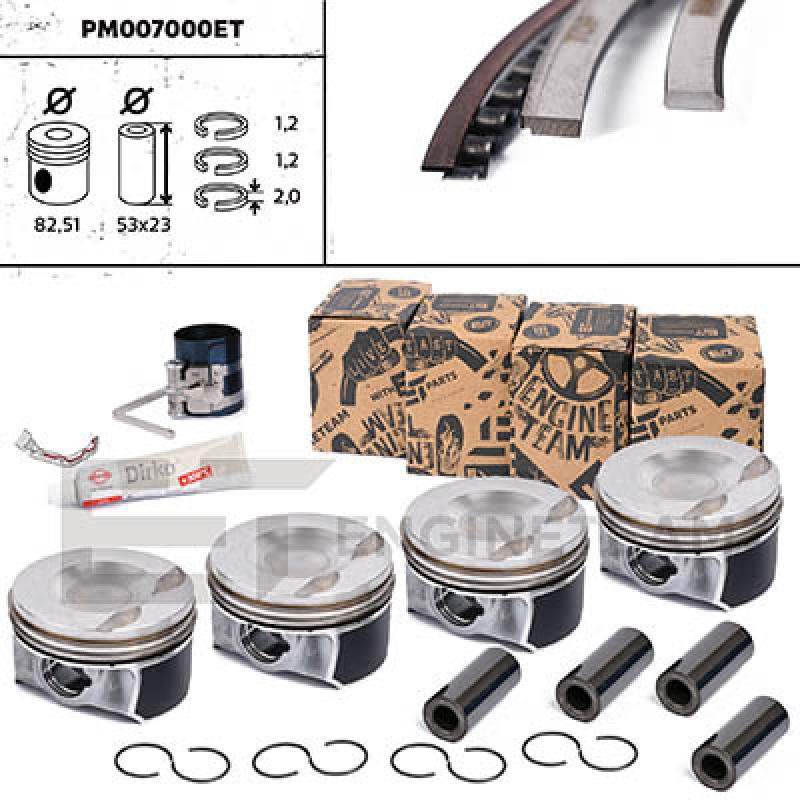 Kit de pistons ET ENGINETEAM PM007000ET - Visuel 1