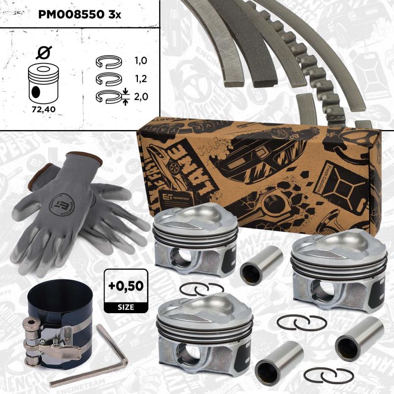 Kit de pistons ET ENGINETEAM PM008550VR2 - Visuel 1