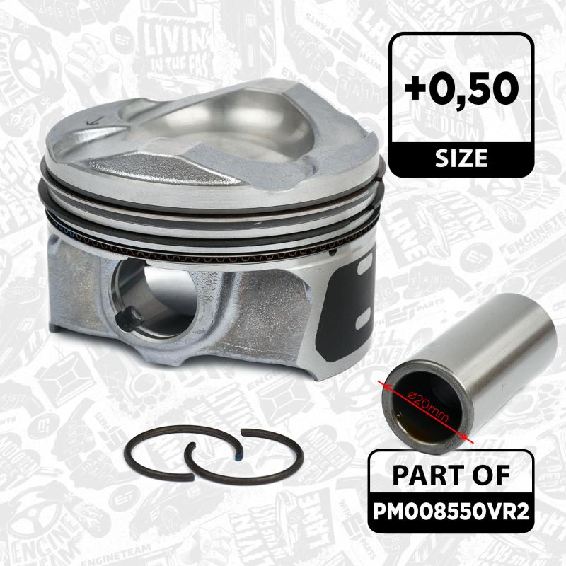 Kit de pistons ET ENGINETEAM PM008550VR2 - Visuel 2