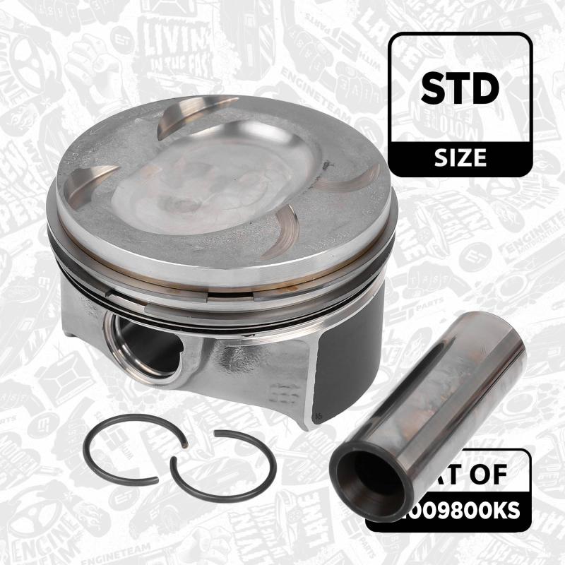 Kit de pistons ET ENGINETEAM PM009800KS - Visuel 1