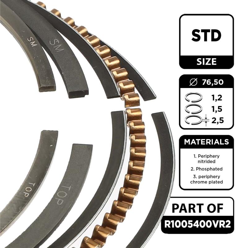 Jeu de segments de pistons ET ENGINETEAM R1005400VR2 - Visuel 1