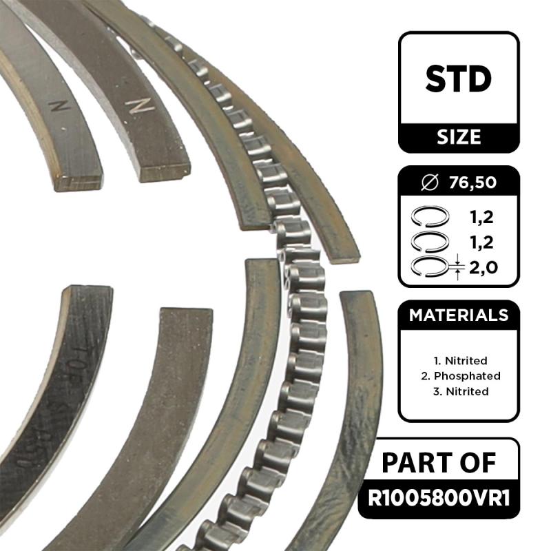 Jeu de segments de pistons ET ENGINETEAM R1005800VR1 - Visuel 1