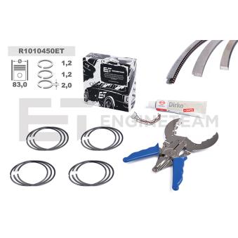 Jeu de segments de pistons ET ENGINETEAM R1010450ET pour FORD TRANSIT S3 quattro - 310cv
