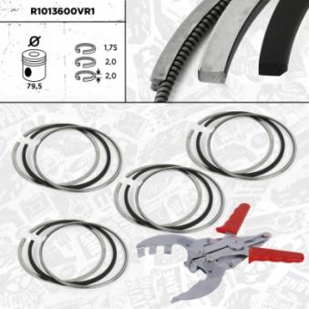 Jeu de segments de pistons ET ENGINETEAM R1013600VR1 pour MAZDA RX 1.6 TDI - 110cv