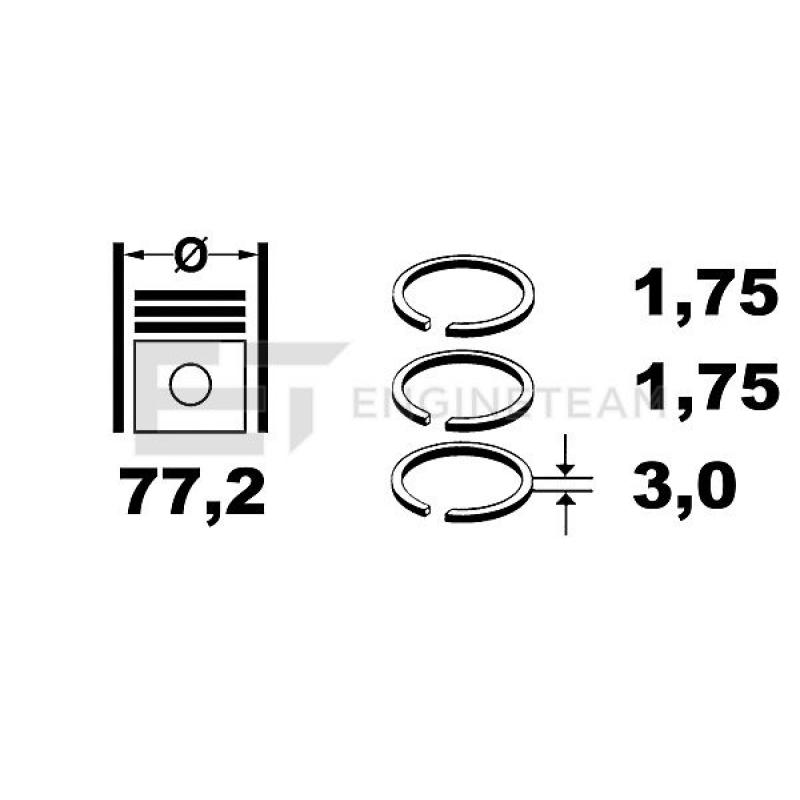 Jeu de segments de pistons ET ENGINETEAM R4001700 - Visuel 1