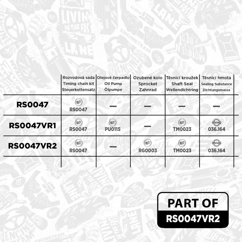 Kit de chaînes, commade de pompe à huile ET ENGINETEAM RS0047VR2 - Visuel 1