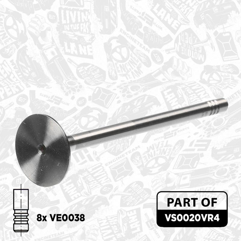 Kit de soupapes, soupapes d'admission/d'échappement ET ENGINETEAM VS0020VR4 - Visuel 2