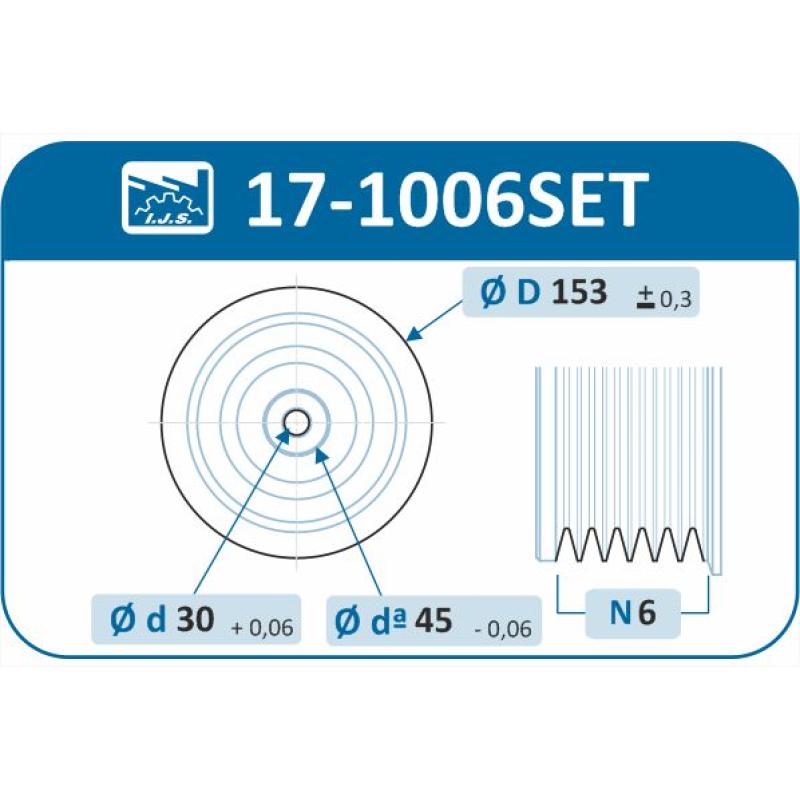 Kit de poulies, vilebrequin IJS GROUP 17-1006SET - Visuel 1