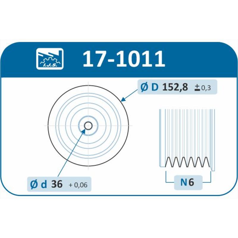 Poulie, vilebrequin IJS GROUP 17-1011 - Visuel 1