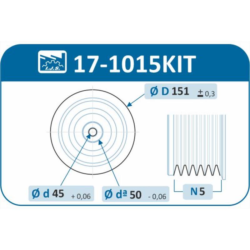 Kit de poulies, vilebrequin IJS GROUP 17-1015KIT - Visuel 1