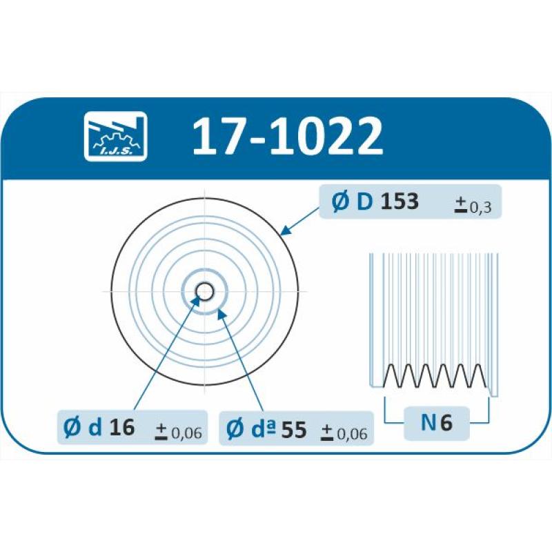 Poulie, vilebrequin IJS GROUP 17-1022 - Visuel 1