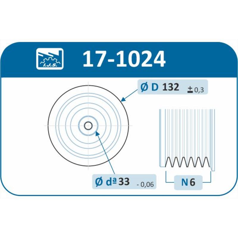 Poulie, vilebrequin IJS GROUP 17-1024 - Visuel 1
