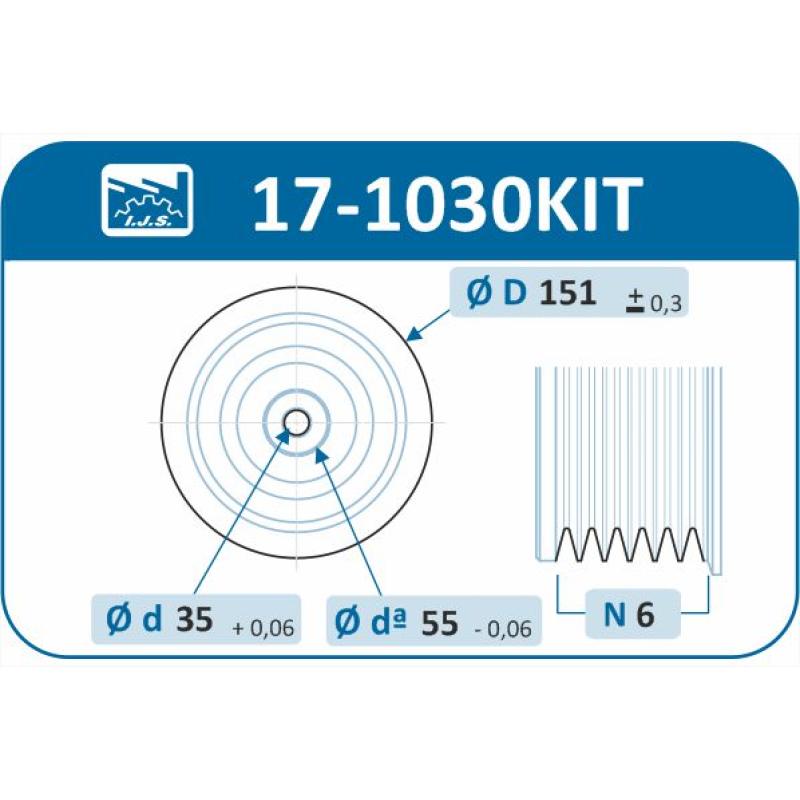 Kit de poulies, vilebrequin IJS GROUP 17-1030KIT - Visuel 1