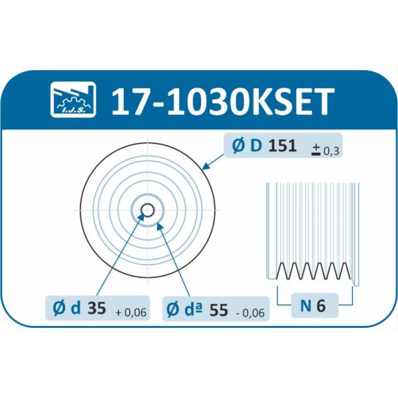 Kit de poulies, vilebrequin IJS GROUP 17-1030KSET - Visuel 1