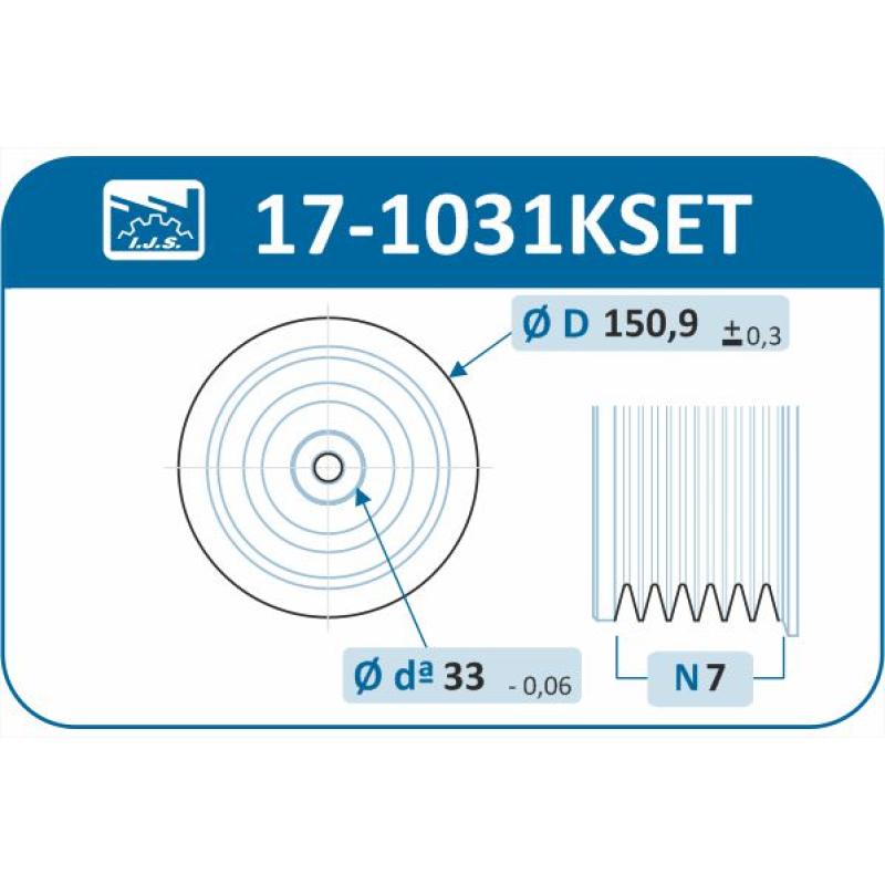 Kit de poulies, vilebrequin IJS GROUP 17-1031KSET - Visuel 1