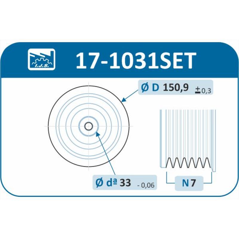Kit de poulies, vilebrequin IJS GROUP 17-1031SET - Visuel 1