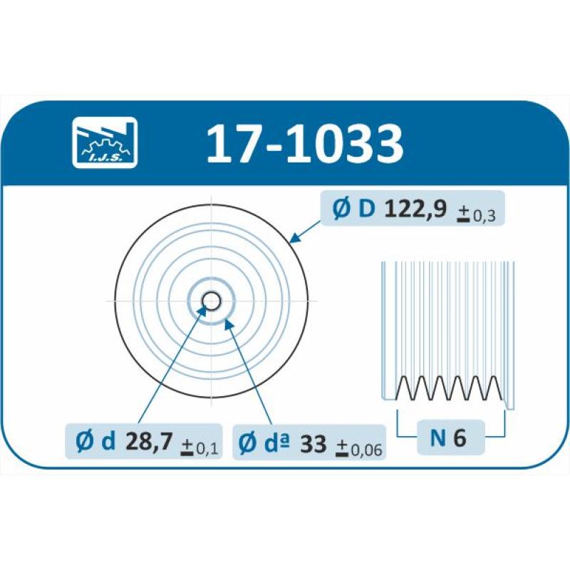 Poulie, vilebrequin IJS GROUP 17-1033 - Visuel 1