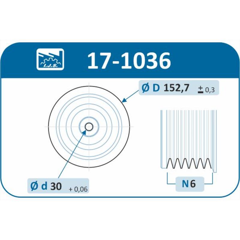 Poulie, vilebrequin IJS GROUP 17-1036 - Visuel 1