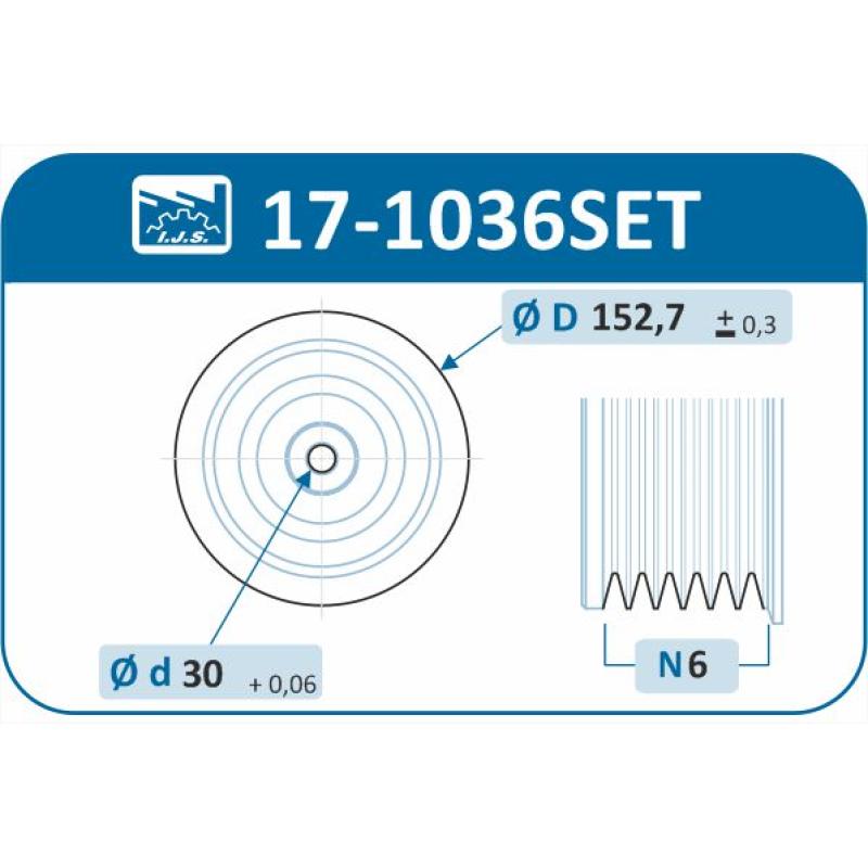 Kit de poulies, vilebrequin IJS GROUP 17-1036SET - Visuel 1