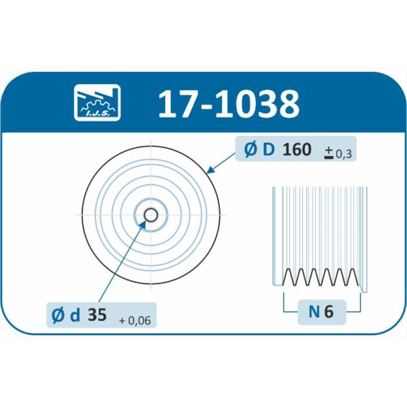 Poulie, vilebrequin IJS GROUP 17-1038 - Visuel 1