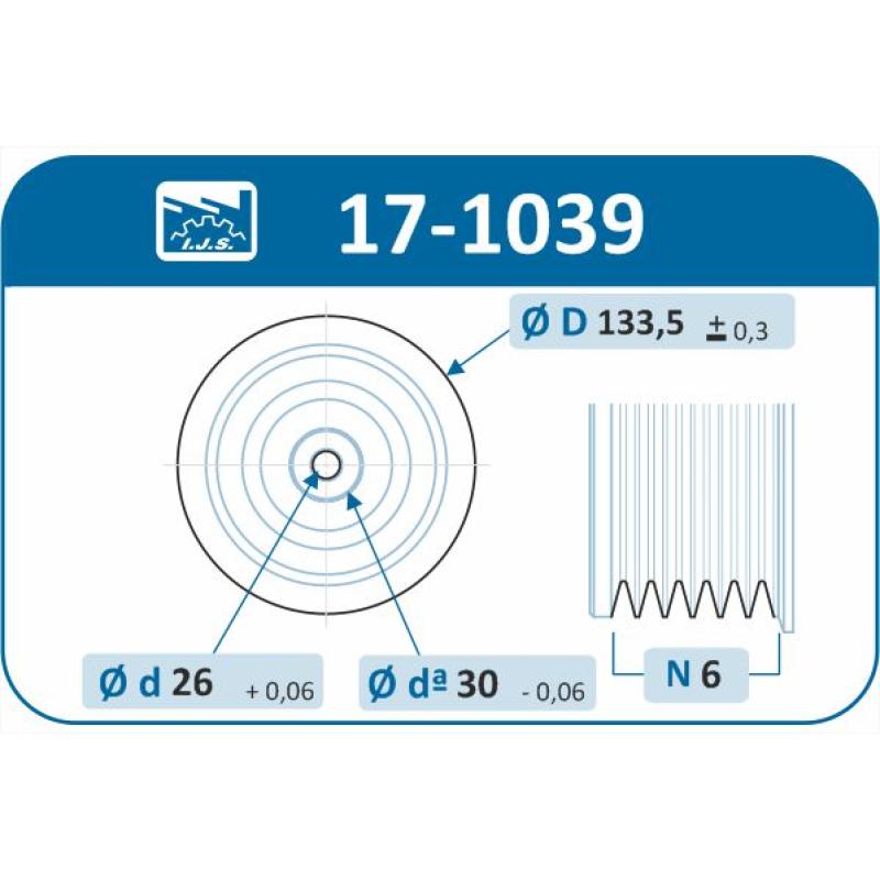 Poulie, vilebrequin IJS GROUP 17-1039 - Visuel 1