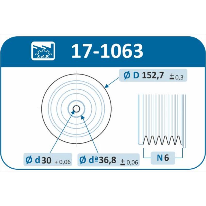 Poulie, vilebrequin IJS GROUP 17-1063 - Visuel 1