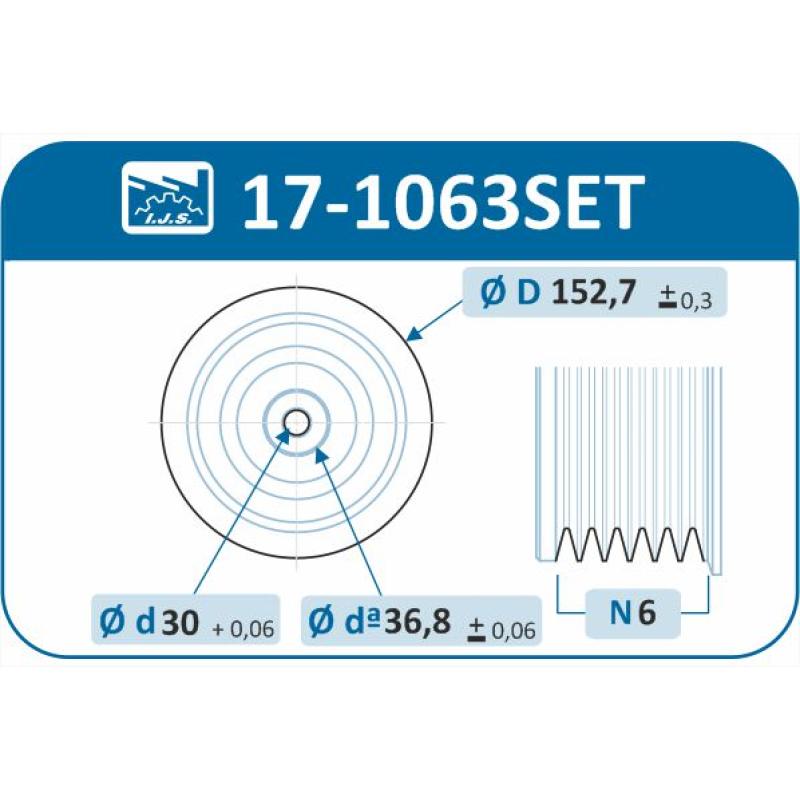 Kit de poulies, vilebrequin IJS GROUP 17-1063SET - Visuel 1