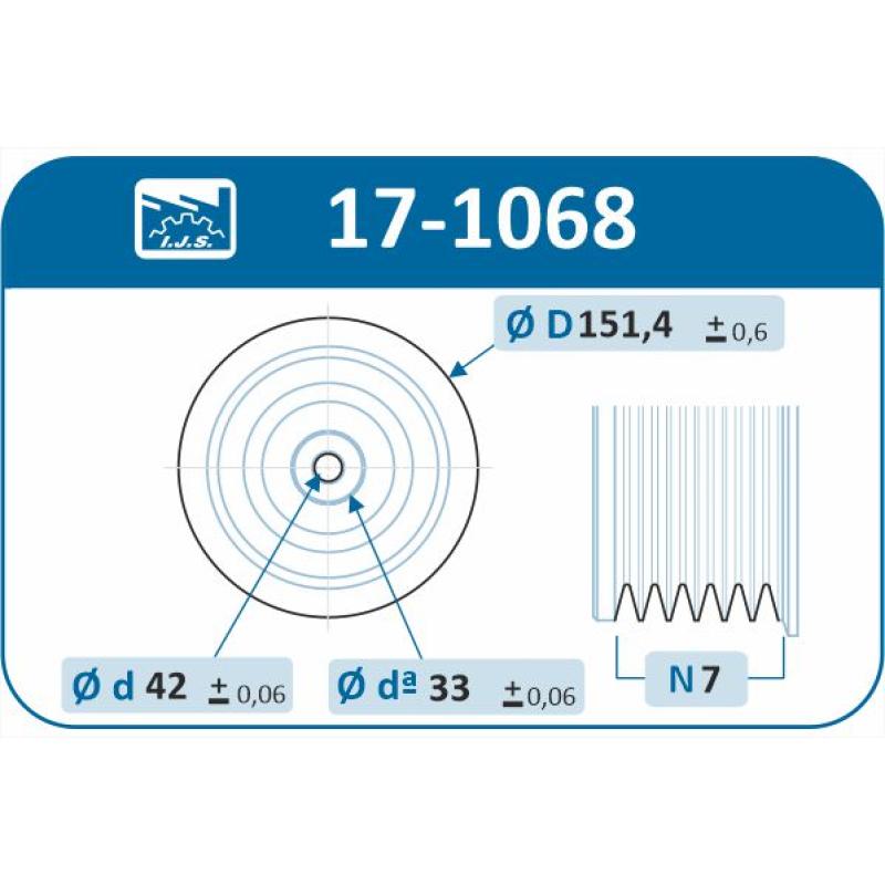 Poulie, vilebrequin IJS GROUP 17-1068 - Visuel 1