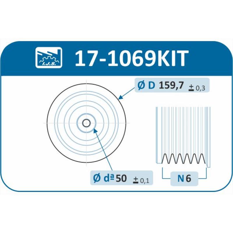 Kit de poulies, vilebrequin IJS GROUP 17-1069KIT - Visuel 1