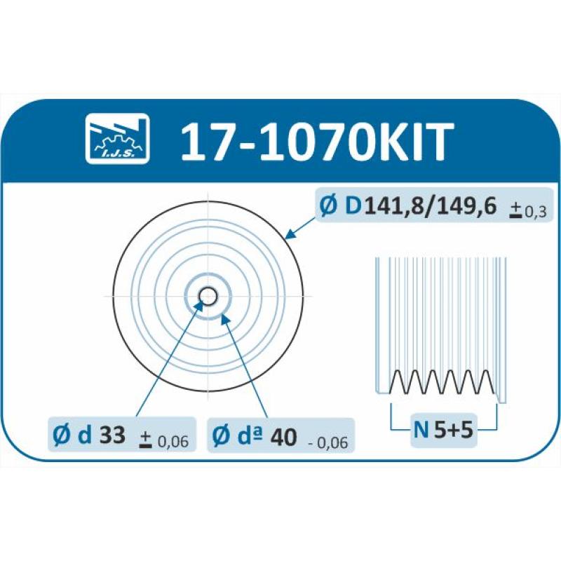 Kit de poulies, vilebrequin IJS GROUP 17-1070KIT - Visuel 1