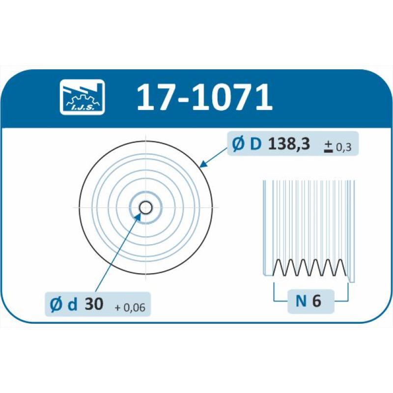 Poulie, vilebrequin IJS GROUP 17-1071 - Visuel 1