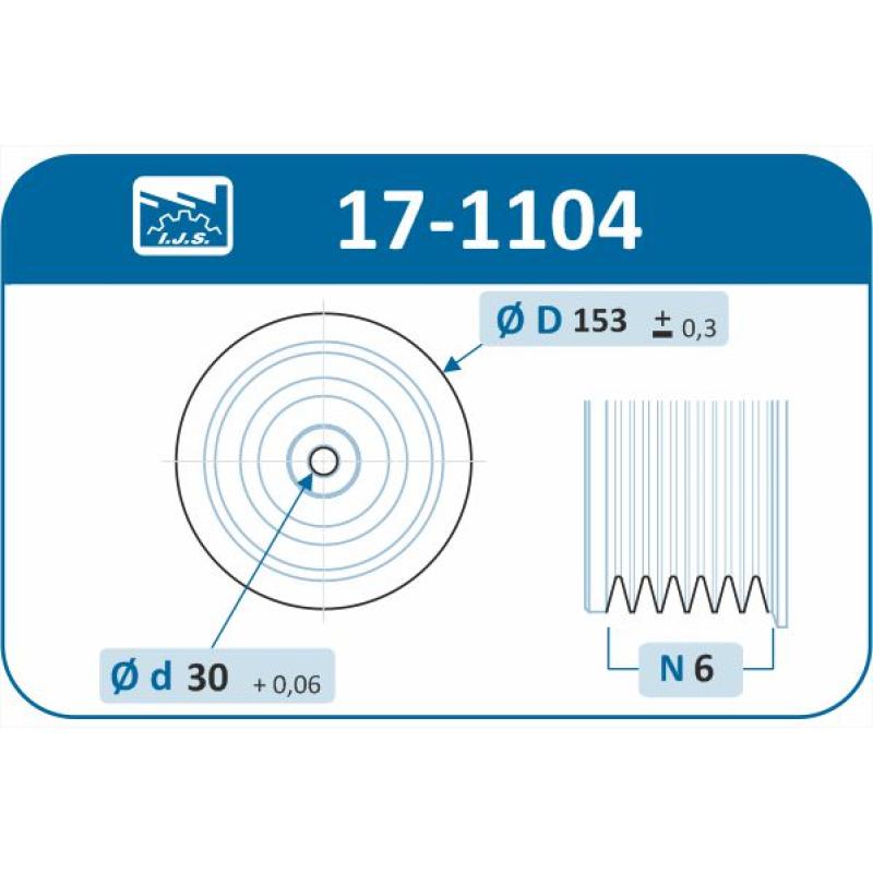 Poulie, vilebrequin IJS GROUP 17-1104 - Visuel 1