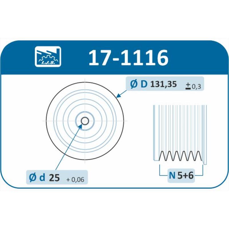 Poulie, vilebrequin IJS GROUP 17-1116 - Visuel 1