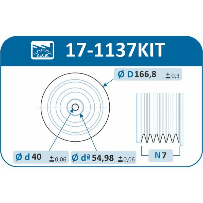 Kit de poulies, vilebrequin IJS GROUP 17-1137KIT - Visuel 1