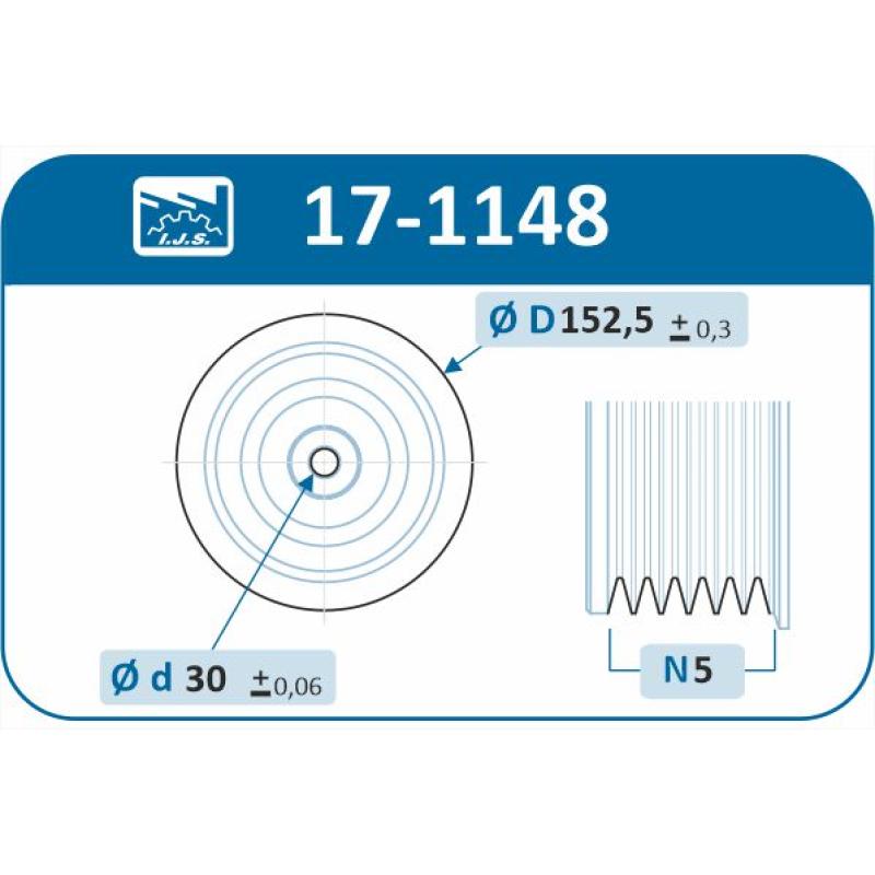 Poulie, vilebrequin IJS GROUP 17-1148 - Visuel 1