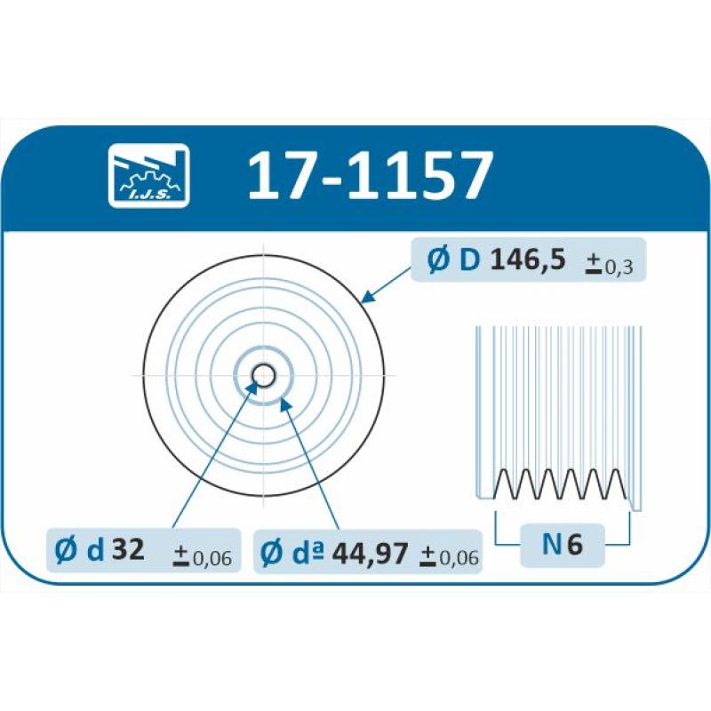 Poulie, vilebrequin IJS GROUP 17-1157 - Visuel 1