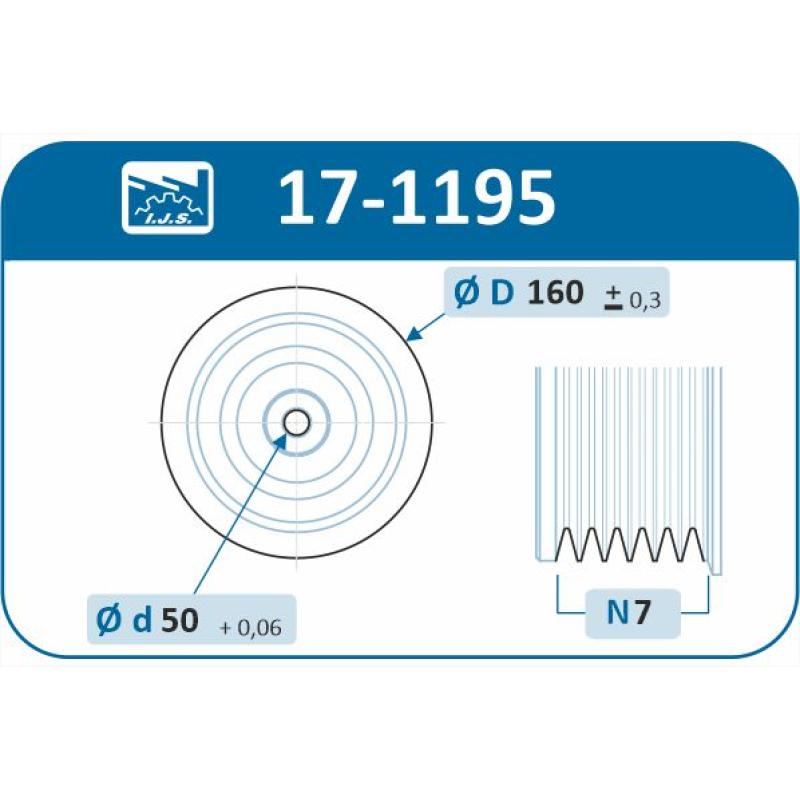 Poulie, vilebrequin IJS GROUP 17-1195 - Visuel 1
