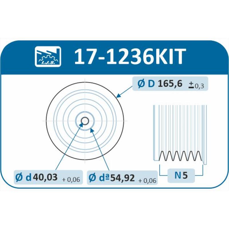 Poulie, vilebrequin IJS GROUP 17-1236KIT - Visuel 1