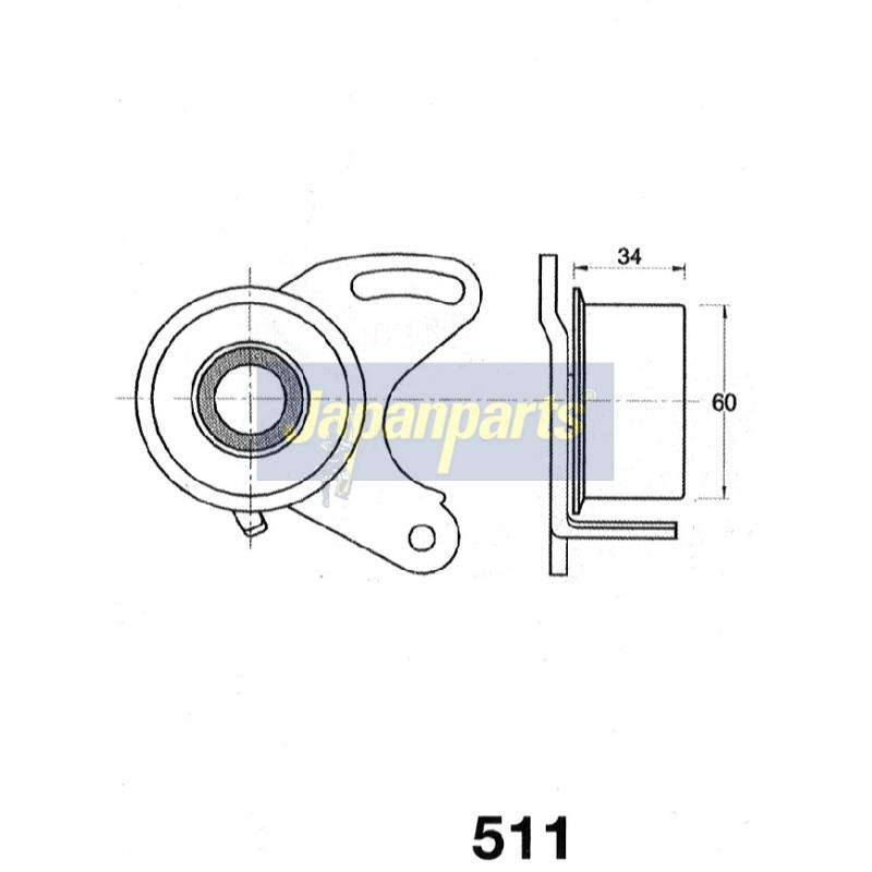 Galet tendeur, courroie crantée JAPANPARTS BE-511 - Visuel 1