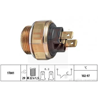 Interrupteur de température, ventilateur de radiateur EPS 1.850.013 pour OPEL CORSA 1.0 - 45cv