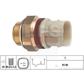 Interrupteur de température, ventilateur de radiateur EPS 1.850.197 pour MAN F90 2.0 - 115cv