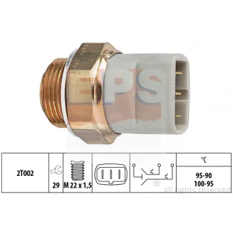 Interrupteur de température, ventilateur de radiateur EPS 1.850.616 pour MAN F2000 1.6 - 101cv