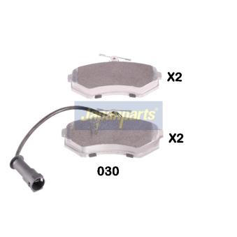 Jeu de 4 plaquettes de frein avant JAPANPARTS [PA-030AF]